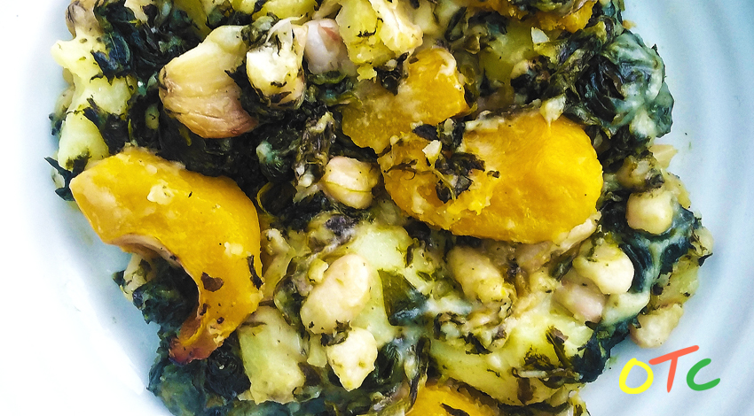 Cheesy Squash and Spinach and Garlic&nbsp;Bake