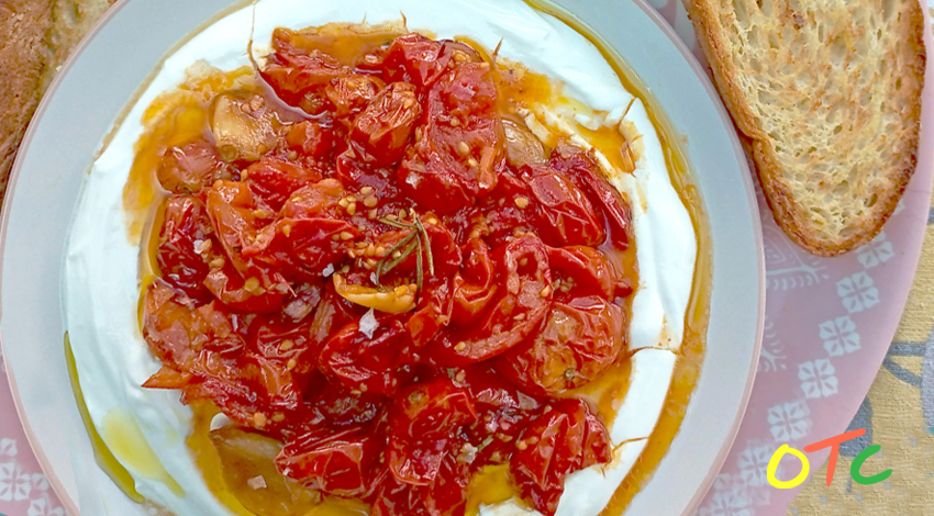 Slow Roasted Tomatoes with Lemon Yoghurt