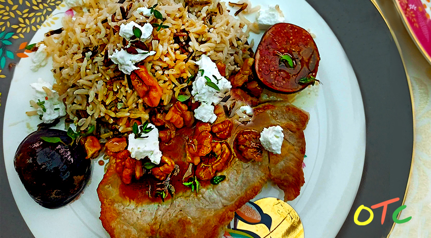 Pork Chops, Wild Rice and Figs