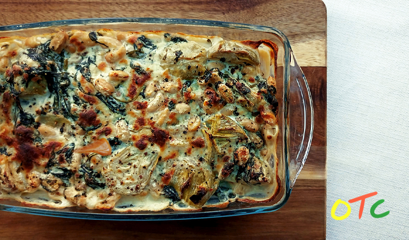 Artichoke, Spinach and Cannellini Bake