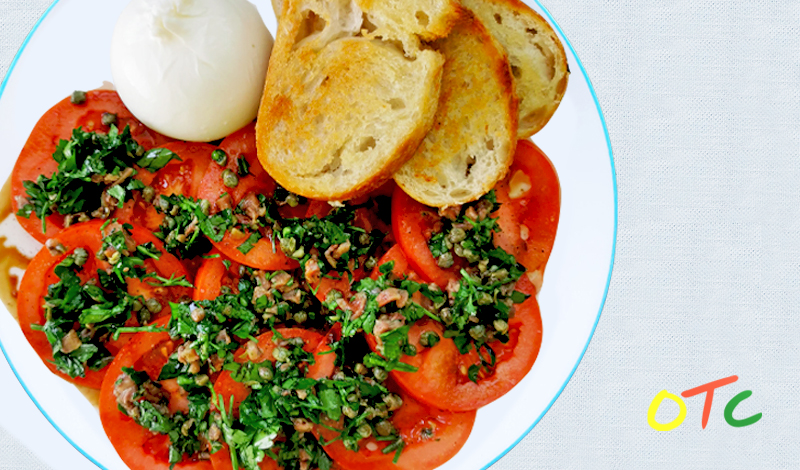Tomato, Anchovy and Caper Salad with&nbsp;Burrata